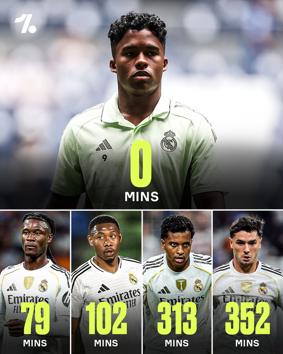 OneFootball's tweet image. Endrick is the only outfield player in Real Madrid's team to not feature on the pitch for Xabi Alonso this season 😬❌