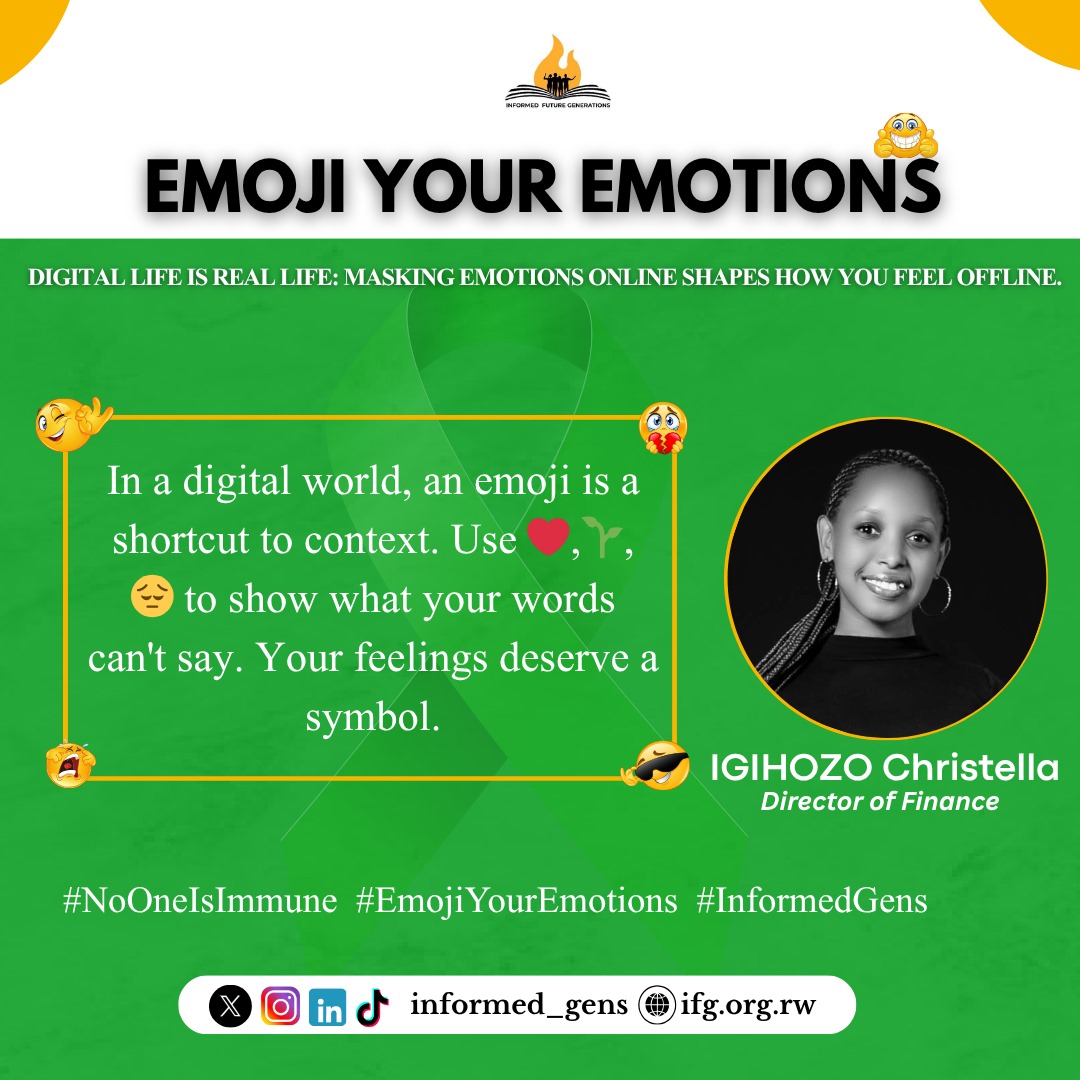 informed_gens's tweet image. In a digital world, an emoji is a shortcut to context. Use ❤️,🫂,🥺,😓to show what your text can't say. Your feelings deserve a symbol. Your mental health is your concern. 

#InformedGens
#NoOneIsImmune
#MentalHealthMatters

@JosephRyarasa @harerimana_tito