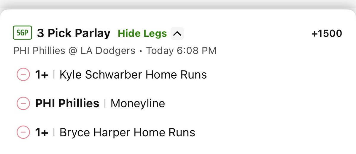 SystemProfits99's tweet image. If you want an idea of how bad @DKSportsbook screws players on parlays here you go

For tonight, if you wanted to parlay @Phillies ML +113, Harper HR+319, Schwarber HR +206

The true parlay odds would be +2631

DK offers +1500 for same parlay. This gives them a 37.7% HOUSE EDGE!