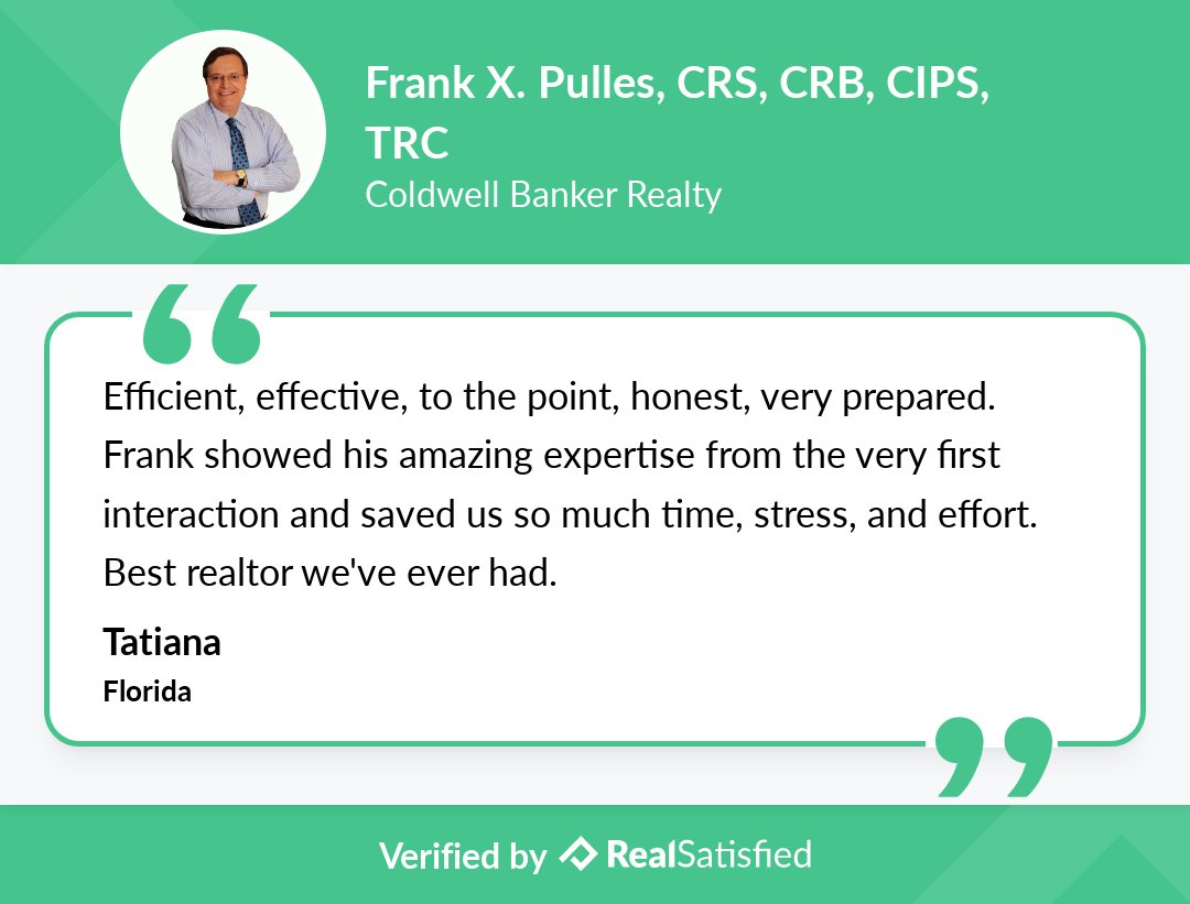 juliapulles_rea's tweet image. This recommendation illustrates one of the reasons why I love my job. realsatisfied.com/Frank-Pulles via @realsatisfied