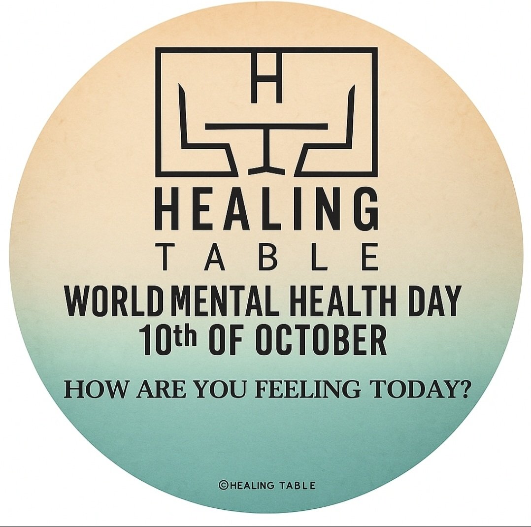 chesscap's tweet image. Today, we pause to check in with ourselves and each other.
At The Healing Table, we believe in the power of open conversations, shared healing, and reflection.
Heal as you live. 
How are you feeling today?
#WorldMentalHealthDay #HealingTable #HealAsYouLive #MentalHealthAwareness