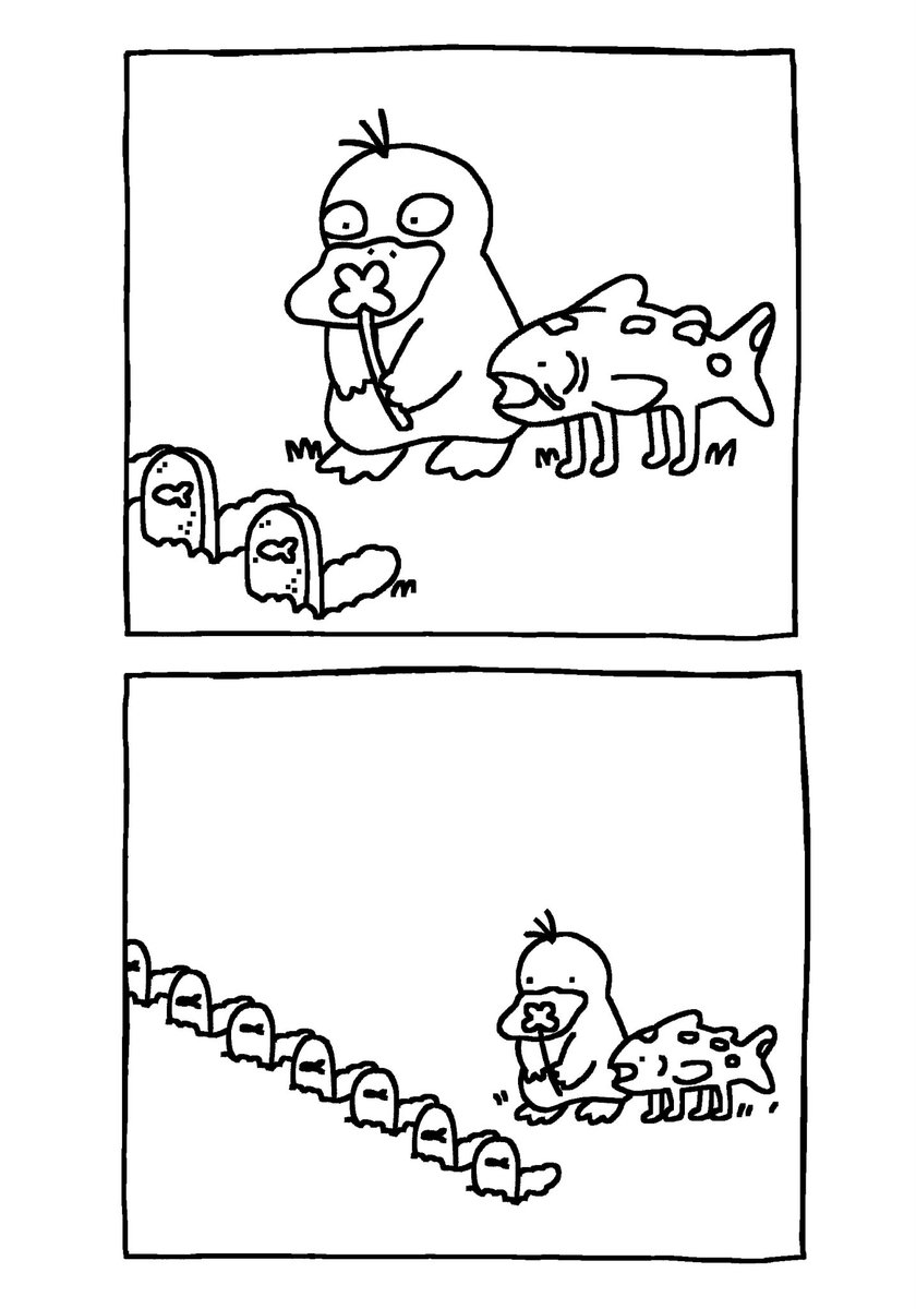 I used to draw psyduck(surprise surprise) comics 2 years back as kinda a personal diary to relieve stress, but looking back on them with no context is quite a puzzle to solve…but peep tht league cameo😀👍