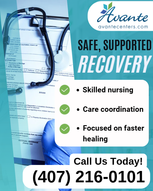 AvanteGroupInc's tweet image. We are bridging the gap from hospital to home with confidence.

• Skilled nursing &amp;amp; rehab
• Care coordination
• Focus on faster healing

📞 (407) 216-0101
✉ info@avantecenters.com
🌐 avantecenters.com

#TransitionalCare #Rehabilitation #AvanteStrong