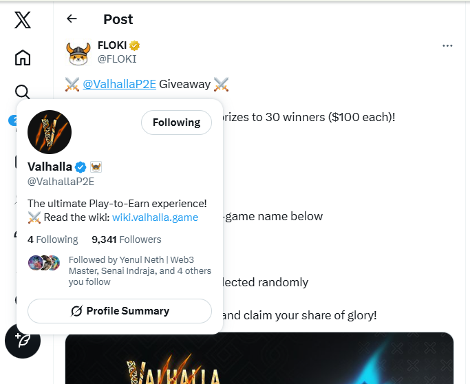 Kolla75544227's tweet photo. @FLOKI @ValhallaP2E Valhalla isn’t just a game — it’s a battleground for legends. ⚔️ #ValhallaGame #CryptoGaming

My in-game-name is ANIS😎 https://t.co/yY7TaKSUVK
