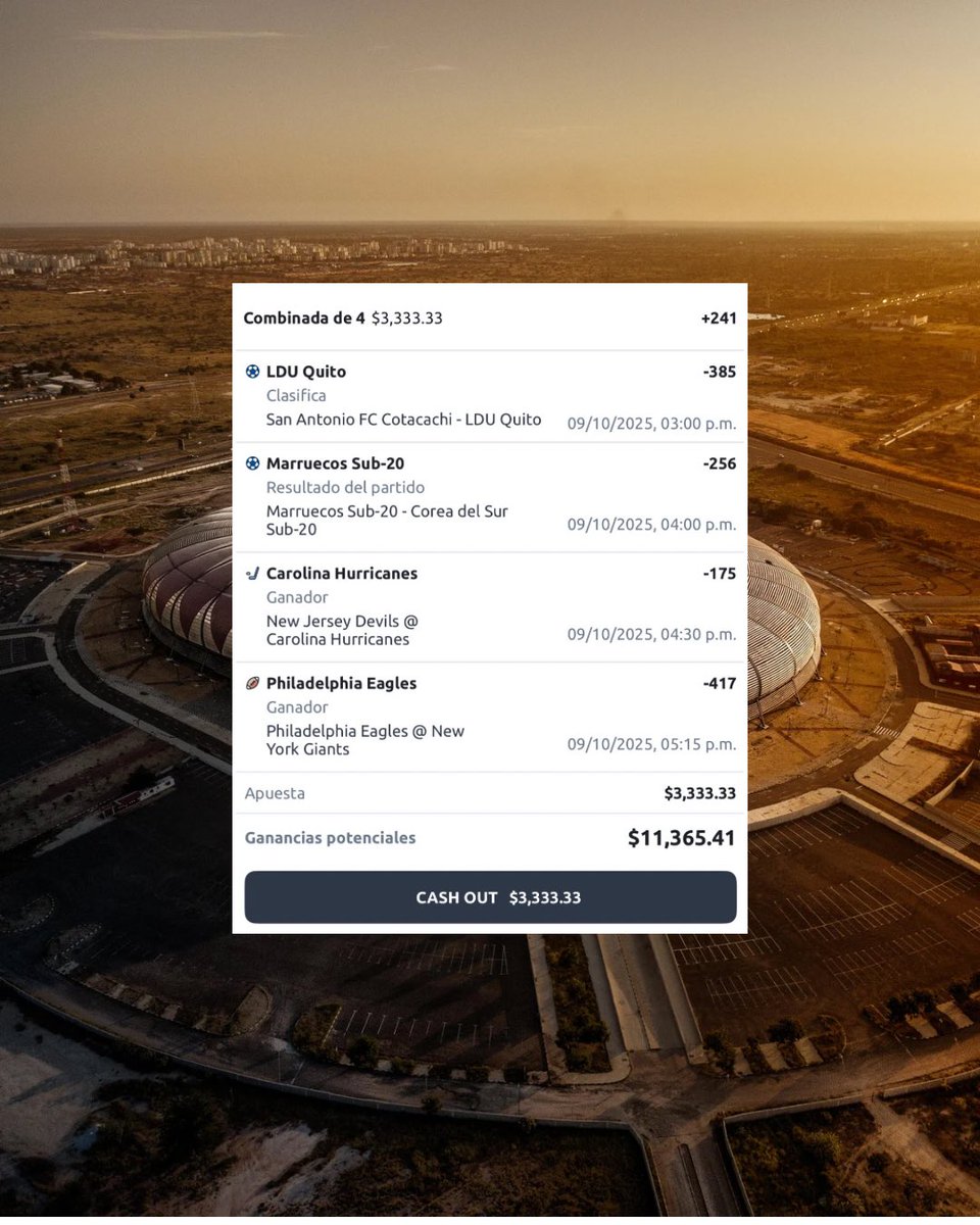 Free Parlay  +241 ⚽️🏈🏒

Cada ♥️ 🔁 es un TE SIGO 👊🏻
