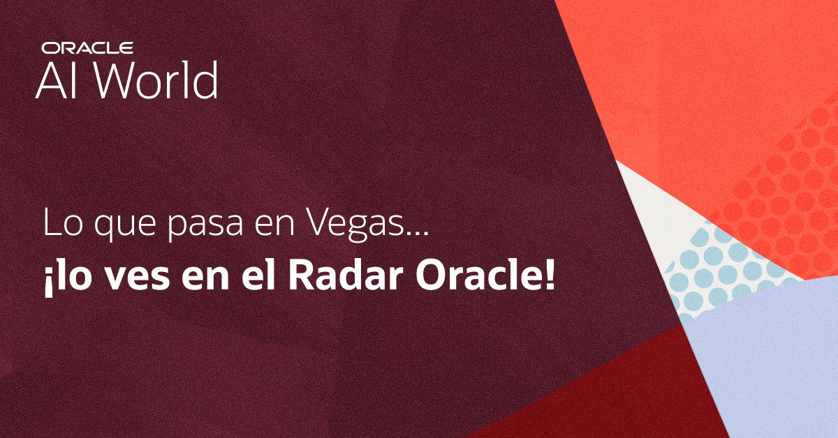 ForteDiego's tweet image. ¡El Oracle AI World se acerca y Radar Oracle, el canal de Oracle en Instagram, es tu punto de acceso a las novedades del evento! Sigue innovaciones, keynotes e insights que muestran el futuro de la IA.
social.ora.cl/6012AsN8y