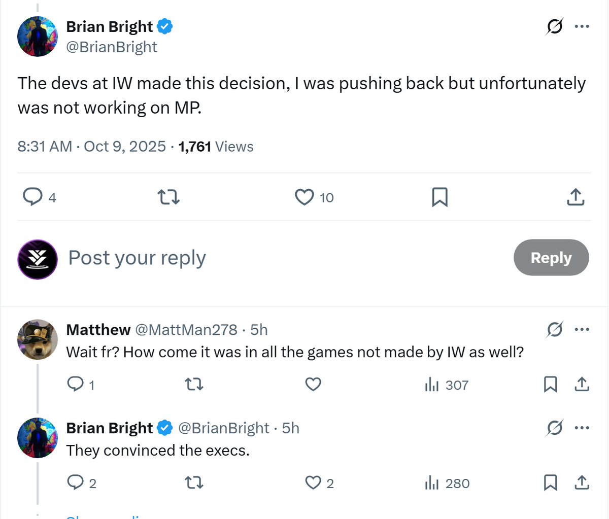 GGBreakingPoint's tweet image. Ex-IW Dev CONFIRMS that IW convinced Activision execs to put stricter SBMM into all Call of Duty games 😳