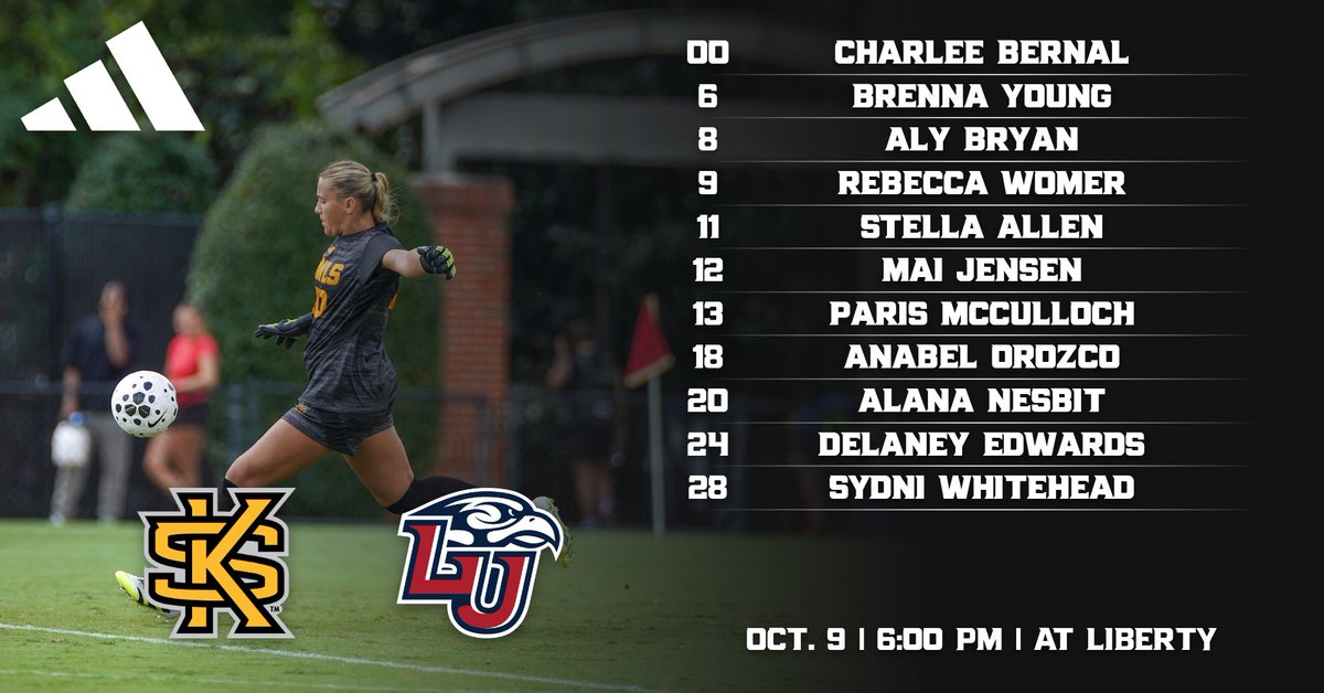 KSUOwlsSoccer's tweet image. 𝐘𝐨𝐮𝐫 𝐒𝐭𝐚𝐫𝐭𝐢𝐧𝐠 𝐗𝐈!

📺 (ESPN+) - tinyurl.com/4afweem5 
📊 - tinyurl.com/bdfx3e8n

#HootyHoo 🦉 | #OneShot