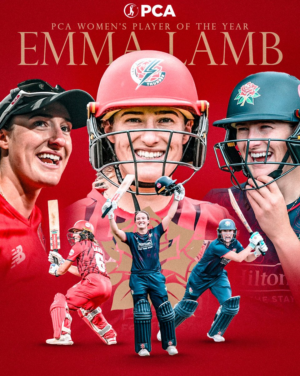 EMMA LAMB: PCA Women's Player of the Year 2025 🏆😍

What a year for Lamby as she claims <a href="/PCA/">PCA</a>'s top prize for the 2025 season!

Richly deserved following a brilliant season. 👏

🌹 #RedRoseTogether