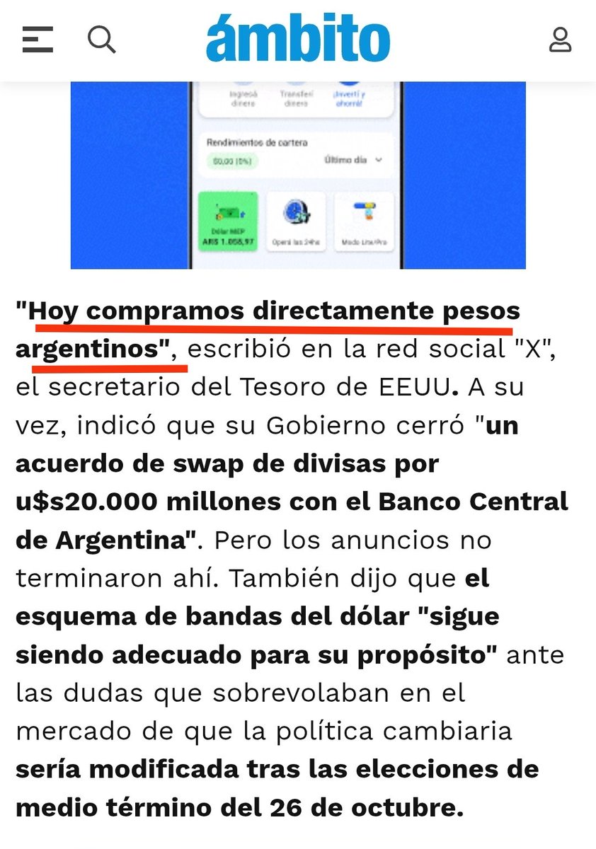 Nunca antes visto...
El mismo gobierno de EEUU sumándose a la bicicleta financiera de los Caputo Boys en Argentina. Compraron pesos para frenar que se dispare el dólar porque acá NUNCA les alcanza ( vaciaron todo)
País en LIQUIDACIÓN 🤕
Verdaderos traidores a la Patria.