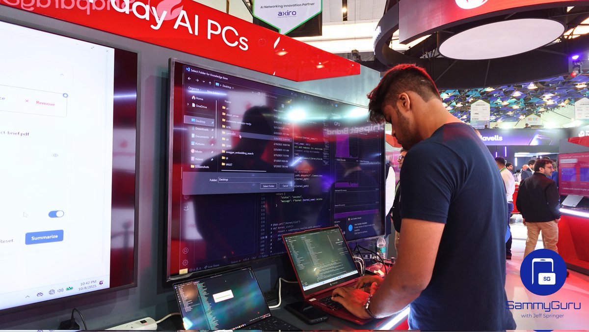 abhinavajha's tweet image. Some shots from @qualcomm_in booth today at #IMC2025 in Yashobhoomi, Delhi