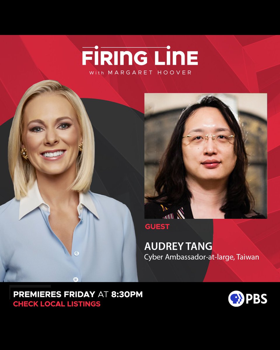 "We want to send a message to the world that... authoritarianism actually does not deliver as well as democracy."

Taiwan's Cyber Ambassador @AudreyT explains how technology can boost democracy in Taiwan and around the world.

FRIDAY <a href="/PBS/">PBS</a>

Local listings: to.pbs.org/39hI6Tf