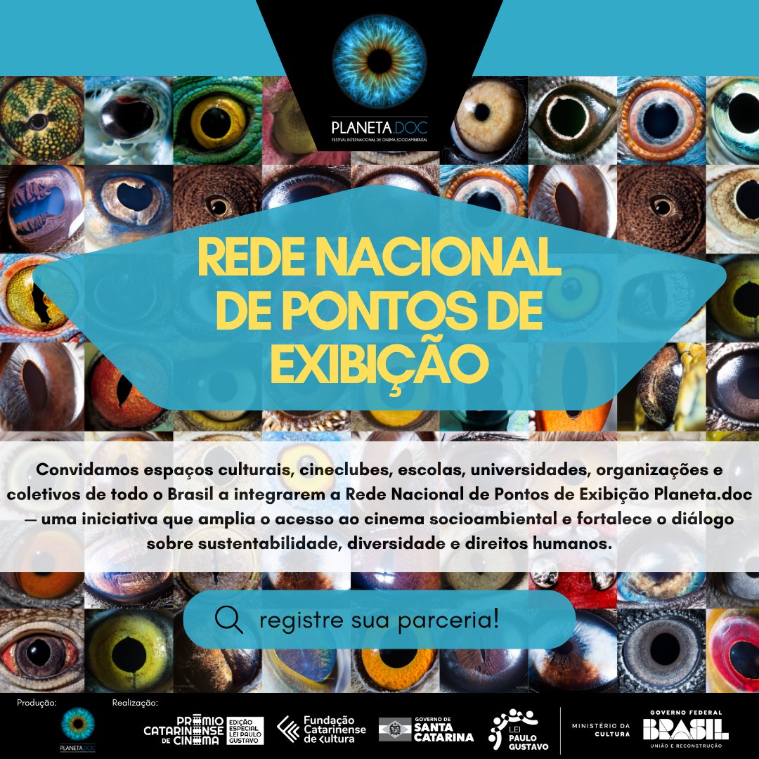 PlanetaDoc's tweet image. 🎬 O PLANETA.DOC Festival convida escolas, cineclubes e coletivos a integrarem a Rede Nacional de Pontos de Exibição 
🗓️ Exiba filmes socioambientais gratuitos entre outubro e dezembro.
👉Faça parte dessa rede: docs.google.com/forms/d/e/1FAI…

#PlanetaDoc2025 #CinemaSocioambiental
