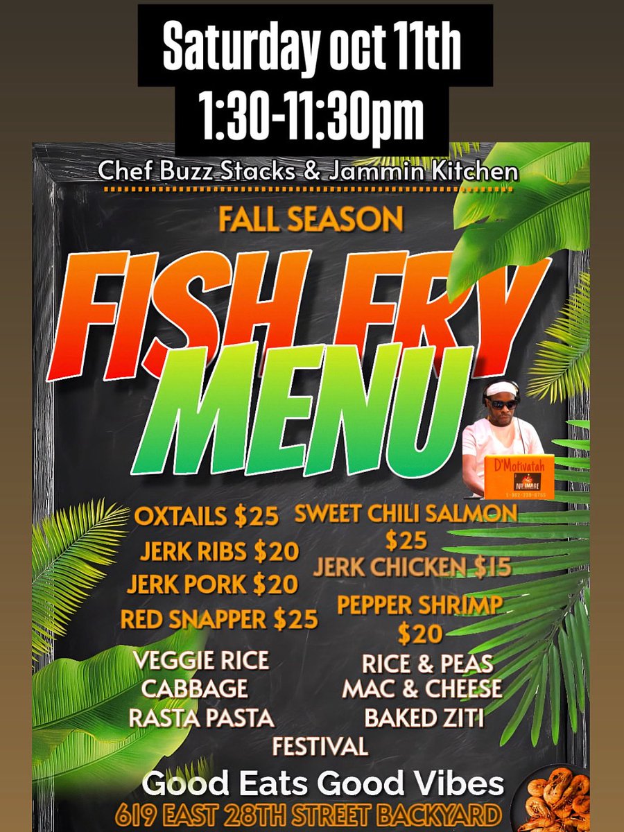 NuImageEnt's tweet photo. #DMotivatah
#NuImageEntertainment
#FishFry
#FallSeason2025
#ChefBuzz
#JamminKitchen https://t.co/fVXF7GvFD1