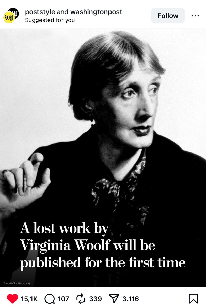 lizetteratura's tweet photo. OMG WHAT DO YOU MEAN THERES NEWFOUND VIRGINIA WOOLF FICTION BEING PUBLISHED??? https://t.co/zMfdUv7YXJ