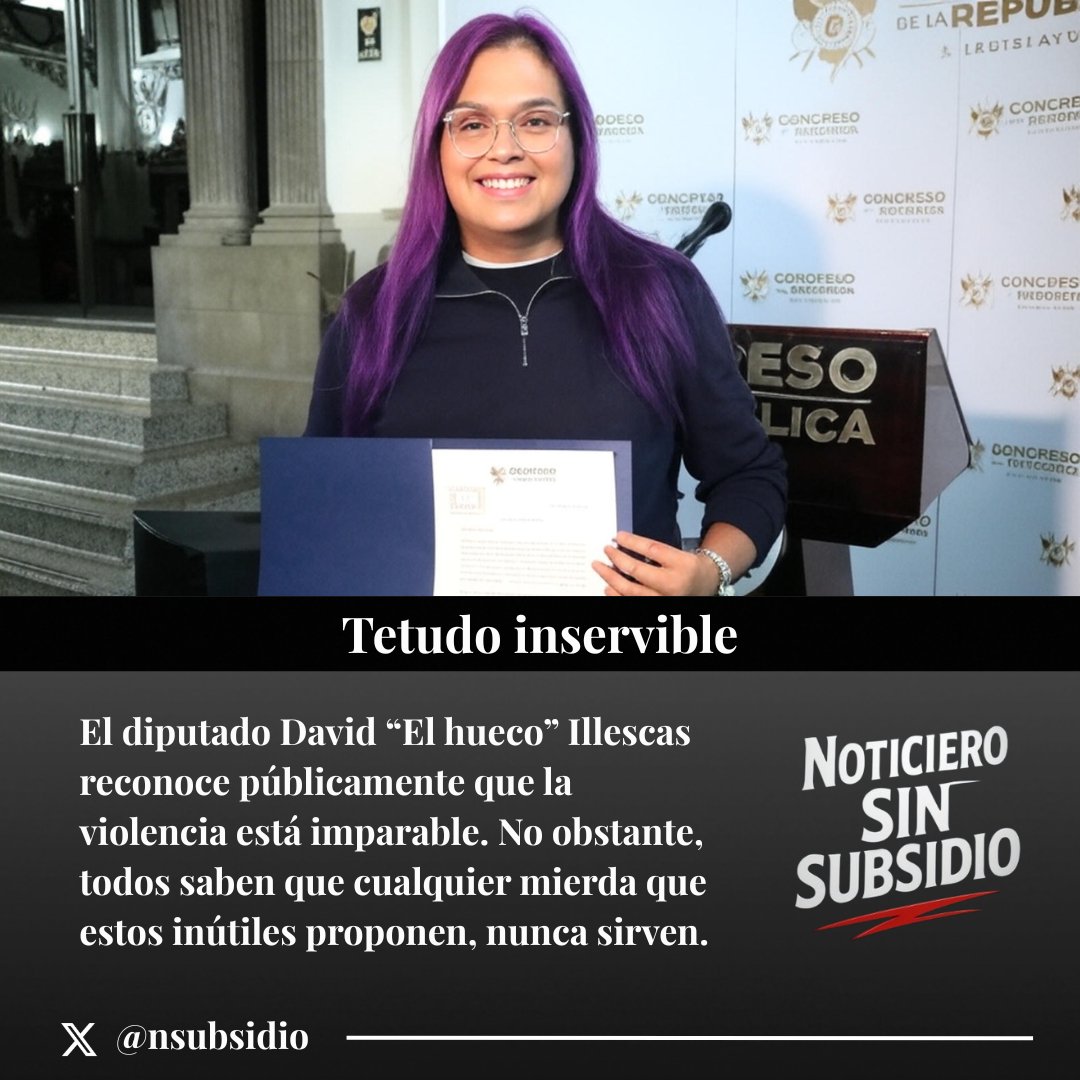 NSubsidio's tweet photo. El amanerado que diariamente consume estrógenos @DavidishosI reconoce que Guatemala está en la mierda en materia de seguridad. Pero no somos estúpidos, lo que estos inútiles proponen nunca funciona. https://t.co/lqtd0zuxJm