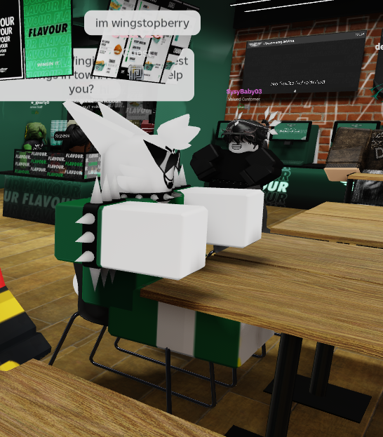 cafesitopansito's tweet image. I went into a wingstop game on roblox and saw this guy yapping like they are lucasberry