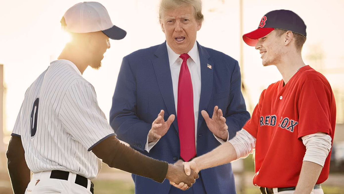 TheBabylonBee's tweet image. Trump Brokers Historic Peace Deal Between Yankees And Red Sox Fans buff.ly/d4bWjVU