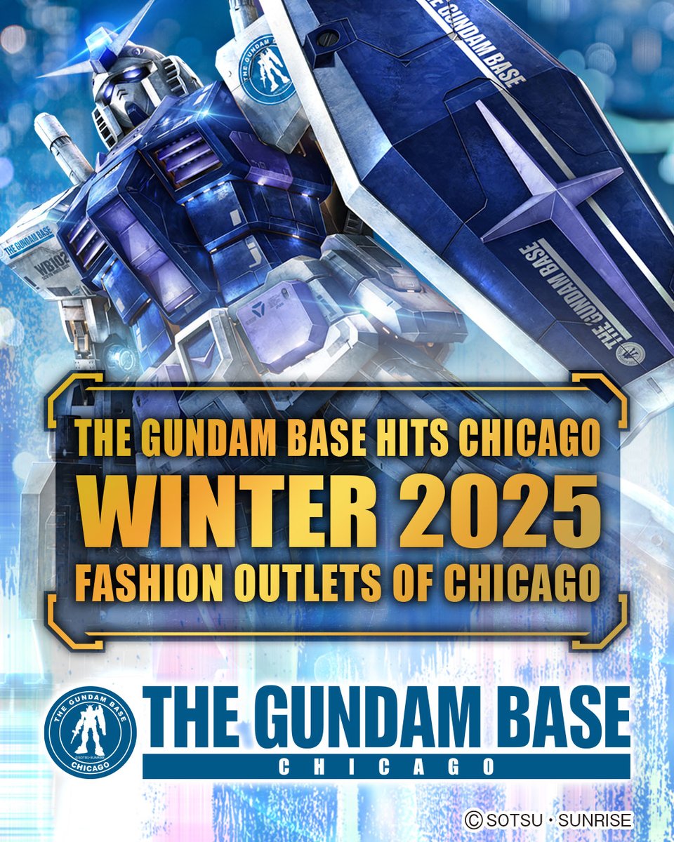 GundamInfoNA's tweet image. ✨THE GUNDAM BASE CHICAGO IS COMING WINTER 2025✨

"THE GUNDAM BASE" launches its first permanent North American location at Fashion Outlets of Chicago!

Stay tuned for more information. 

#GUNPLA #Gundam #TheGundamBase #Chicago