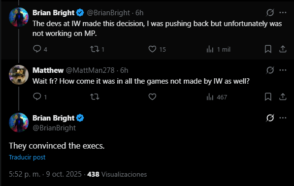 InfoCoDES_'s tweet image. Un ex-desarrollador de Infinity Ward ha confirmado que fue IW quien convenció a los ejecutivos de Activision para poner SBMM agresivo en el multijugador de Call of Duty.

Él se negó, pero no lo escucharon.

Dios mío, acabo de perder todas las esperanzas en MW4 2026.