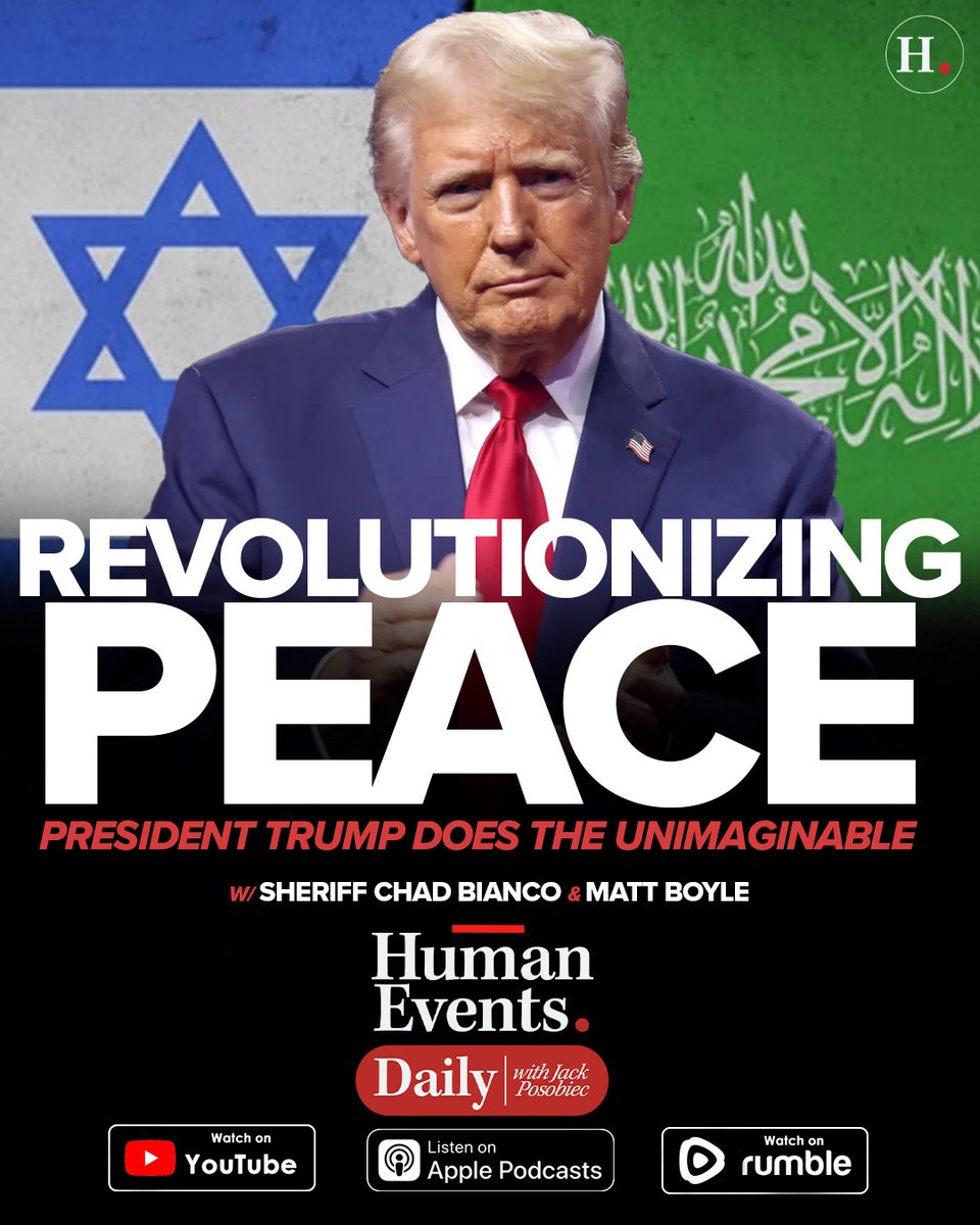 humaneventslive's tweet image. REVOLUTIONIZING PEACE: President Trump Does The Unimaginable

Podcast: podcasts.apple.com/us/podcast/hum…

Rumble: rumble.com/v7035yk-human-…