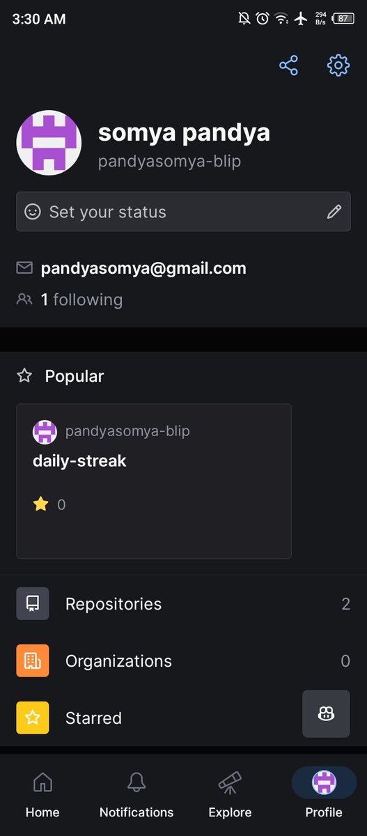alien_xnip's tweet image. Set up GitHub account✅
Created first repo✅