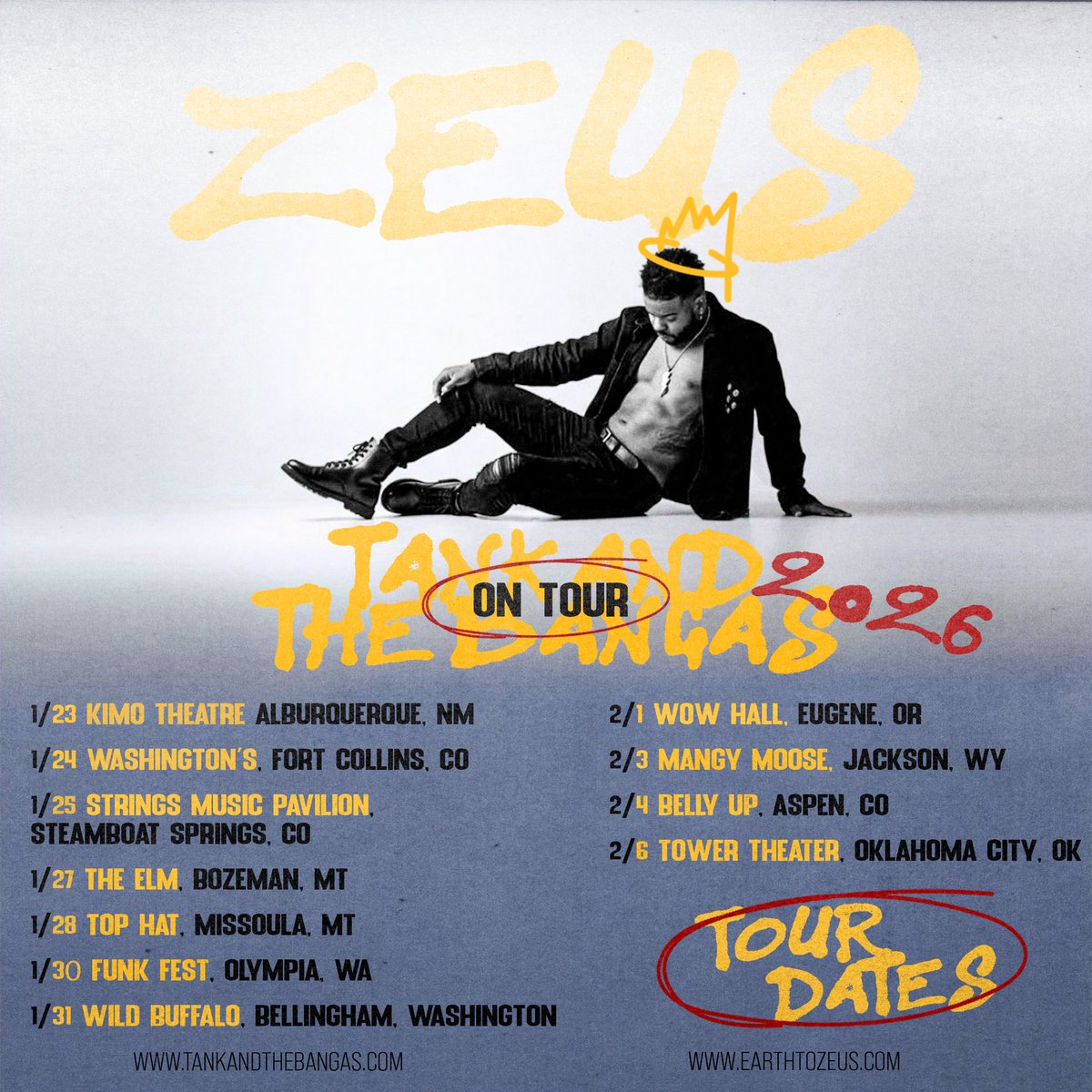 And just like that… we back on TOUR 🛫
2026, first leg. Let’s run it up again. 💥 #ZeusOnTour
