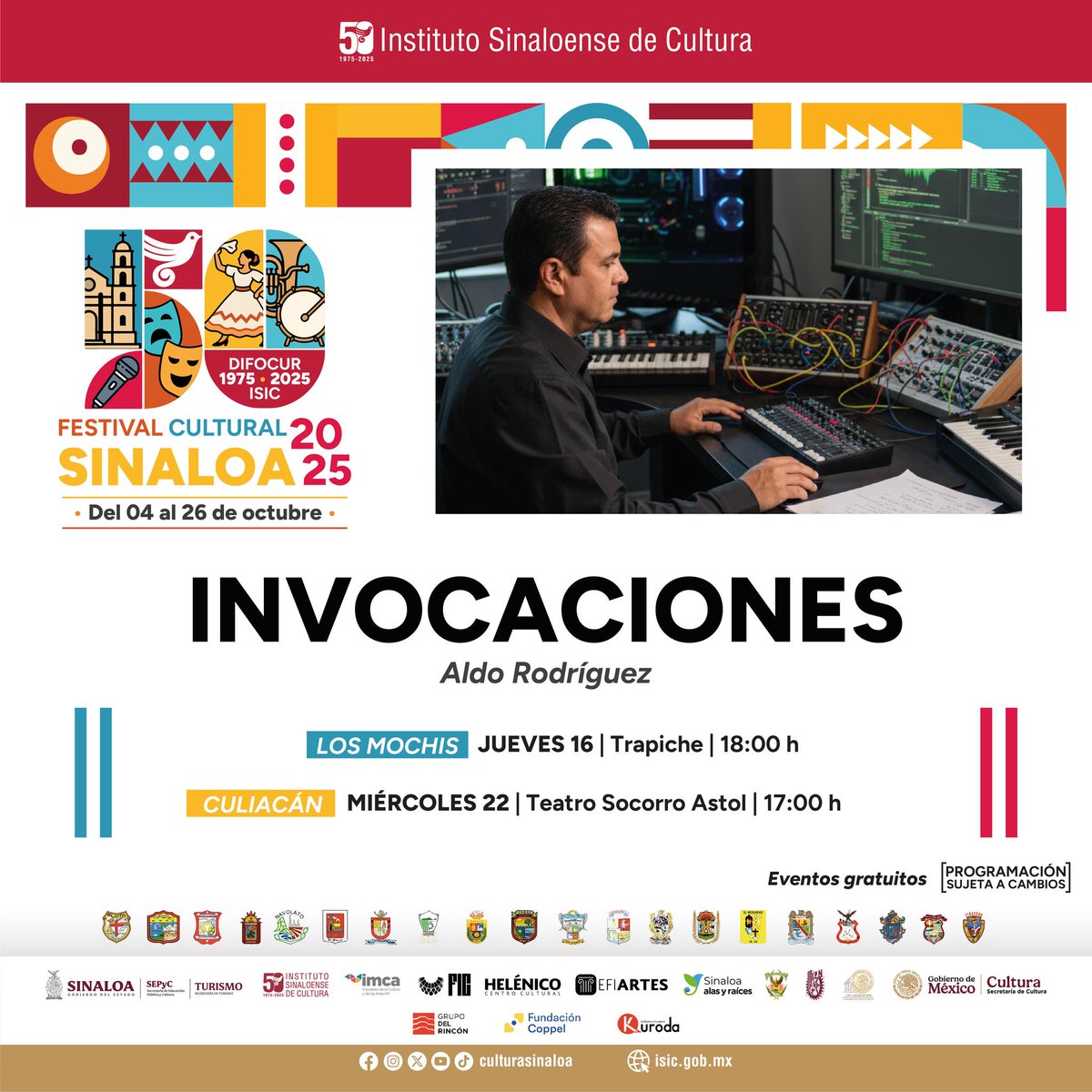 El compositor sinaloense Aldo Rodríguez presenta Invocaciones, obra para soprano, electrónicos en tiempo real y video. #FestivalCulturalSinaloa2025