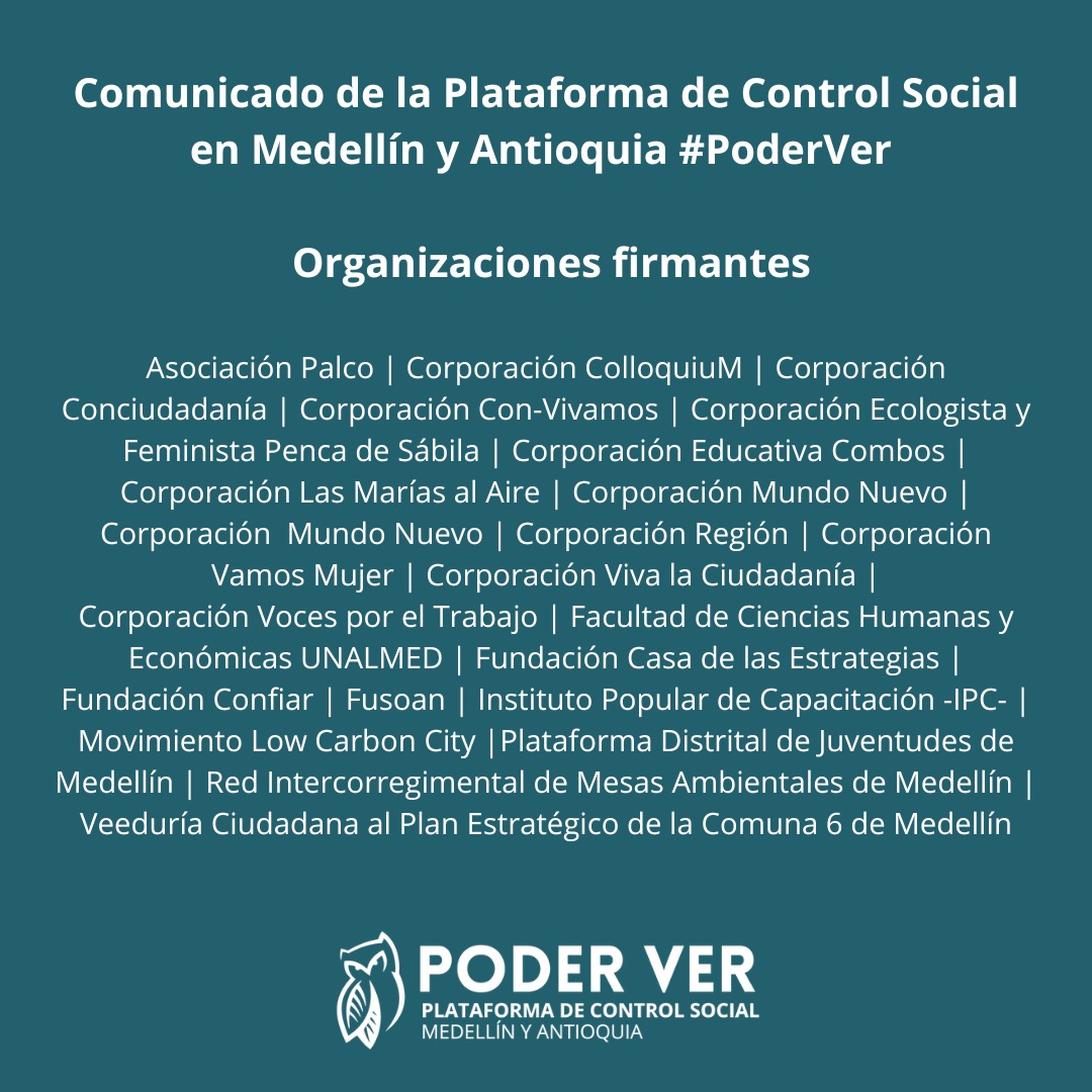 DiegoHD42501510's tweet photo. En Medellín, protestar no puede ser un riesgo.
El 7 de octubre, manifestantes y defensores DDHH fueron agredidos y amenazados
Desde Plataforma #PoderVer Exigimos verdad, sanciones y garantías
#LaProtestaEsUnDerecho #PoderVer #Medellín #ProtestarNoEsDelito
https://t.co/UnrjLenYaN https://t.co/SFfd4JvELq