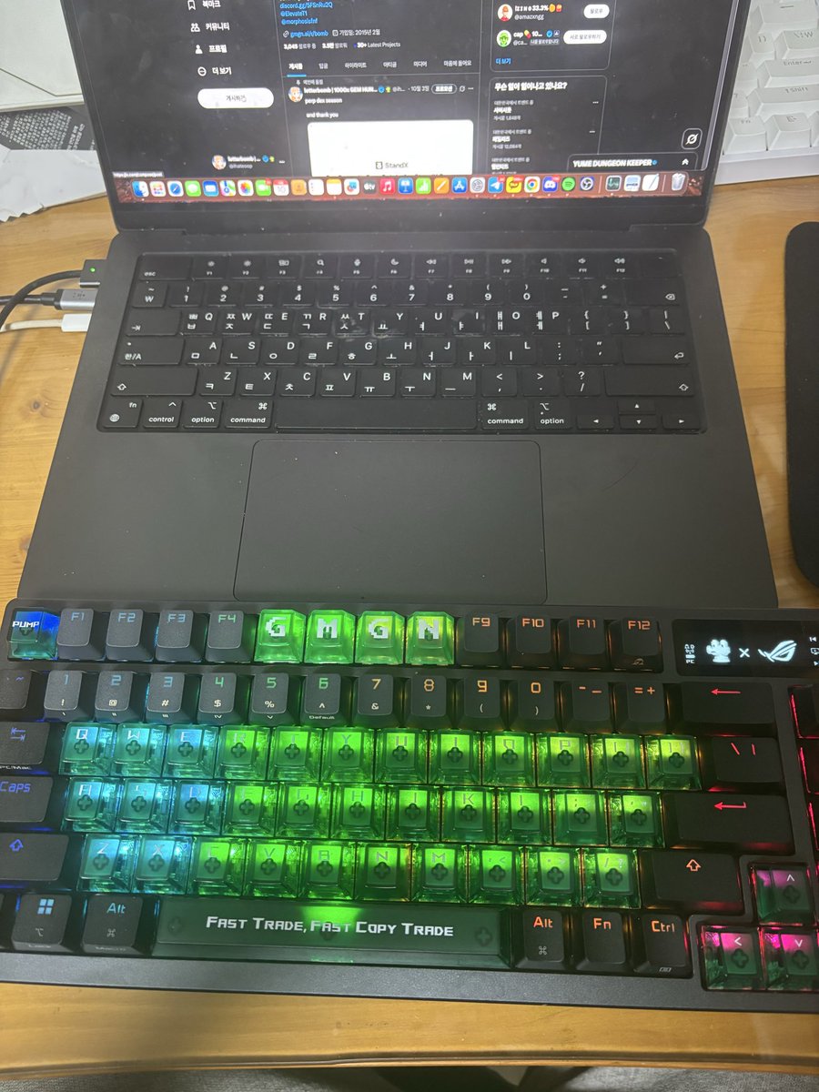 gardenersbed's tweet photo. this gmgn keyboard is so good like usually type letters twice accidently if you are aiming this as a reward I do recommend you to do that https://t.co/eQZzQ3SVOL