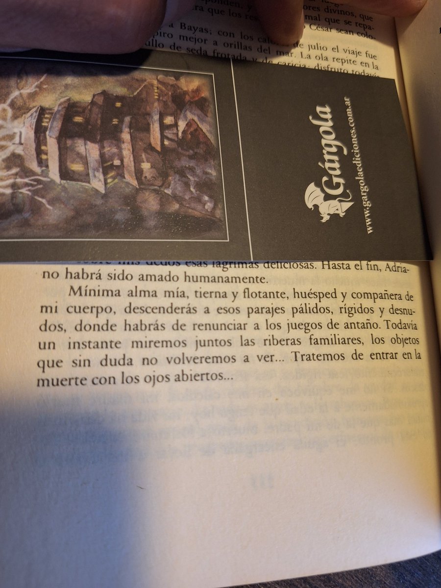 "miremos por última vez las riberas familiares, los objetos que sin duda no volveremos a ver...tratemos de entrar a la muerte con los ojos bien abiertos"  nunca vi a un hombre morir con la elegancia del emperador Adriano, #Russo #MemoriasdeAdriano