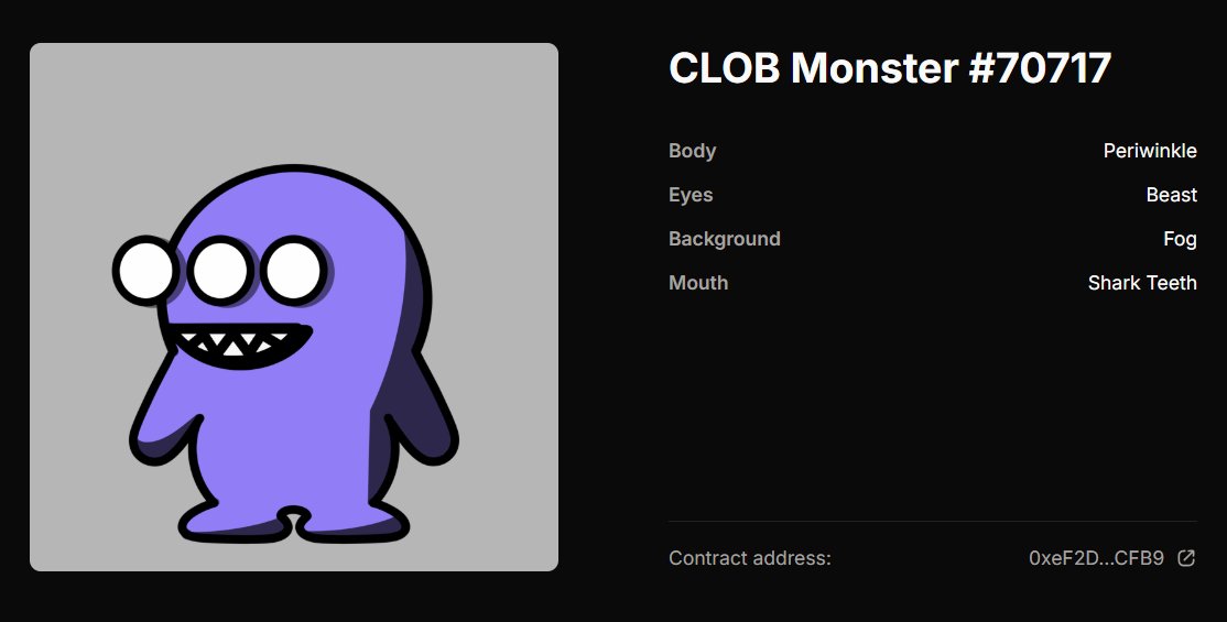 vimalsh020183's tweet image. Here is my final @KuruExchange  CLOB monster SBT.
(yeah I had few costumes but forgot to finalize🙂)

Still happy to have my own monster.💚💚

Go check yours too.