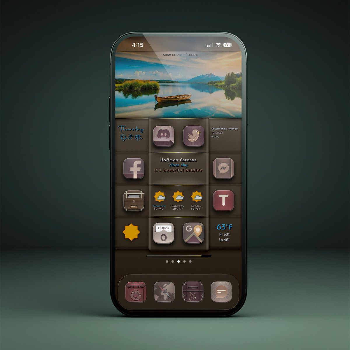 kristatos_'s tweet image. iOS 26 #noJB
#HTMLWalpaper by @thewaytozion
Original layer Ferlop06 modded by me
Icons #Rustic no JB by @Coccco28
Mockup M-Lite by @SeanKly
Shadows and dock by me
@Attairdu57slm @_am80ma_ @kleinmone @uhoffi09