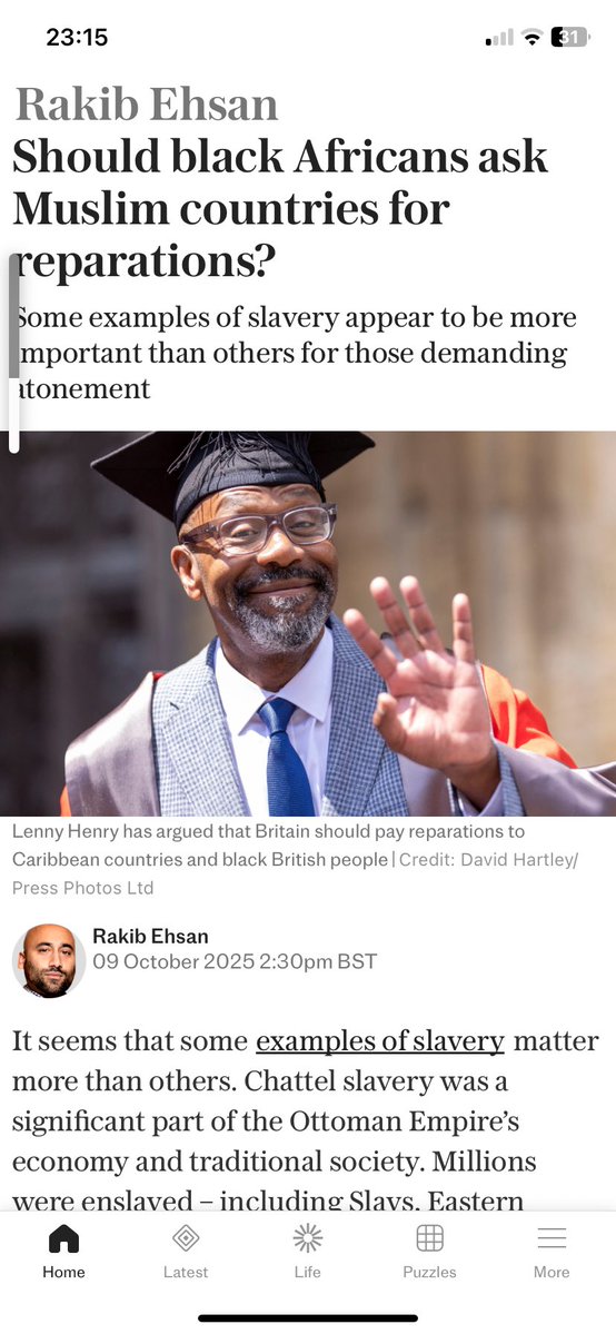 CllrRayner's tweet image. Excellent article
Should black Africans ask Muslim countries for reparations? telegraph.co.uk/news/2025/10/0…