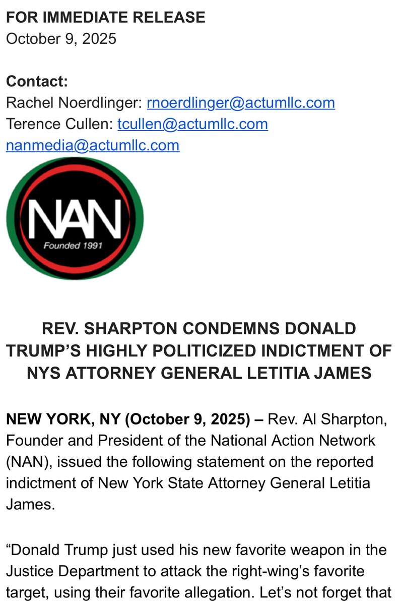 TheRevAl's tweet image. REV. SHARPTON CONDEMNS DONALD TRUMP’S HIGHLY POLITICIZED INDICTMENT OF NYS ATTORNEY GENERAL LETITIA JAMES