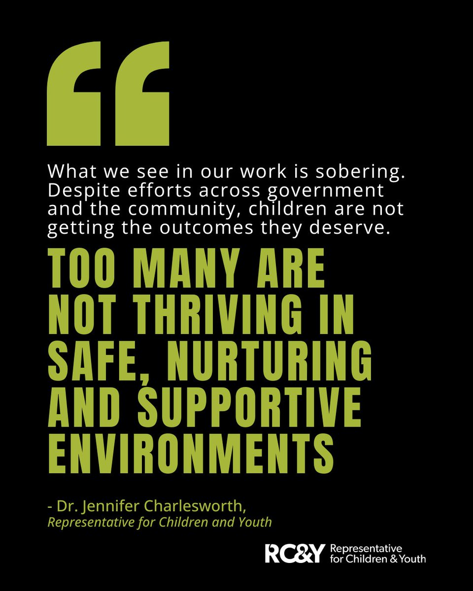 Young people are 20% of our population but 100% of our future.

Learn more about where and how we need to do better for our kids. Visit our website at rcybc.ca.