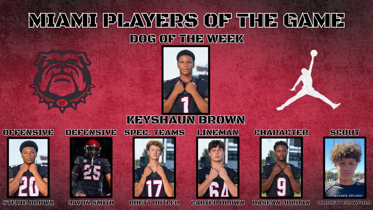 Miami Players of the Game #WagonerFootball