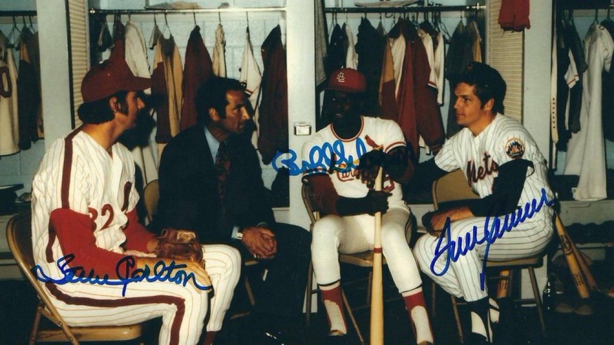 Steve Carlton, Sandy Koufax, Bob Gibson, and Tom Seaver  

12 Cy Young awards