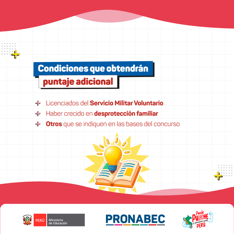 Pronabec's tweet photo. ✅ Conoce las condiciones priorizables de #BecaPermanencia del #Pronabec. 🚀 ¡Inscríbete hasta el 4 de noviembre! 🎓 

📌 Revisa las bases del concurso ➡️ https://t.co/wVqgu5L5m8