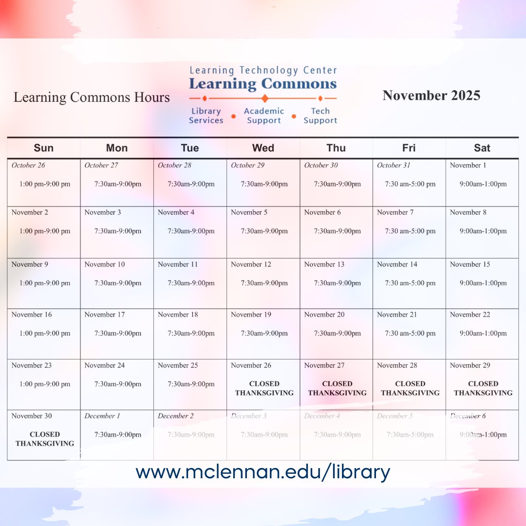 MCC_Lib's tweet image. Don’t miss out! 📅 Our library calendar is always online: mclennan.libguides.com/about. Discover monthly displays &amp;amp; grab books to check out—visit MCC Library and see what’s new!