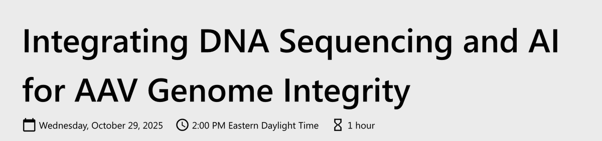 How does <a href="/PacBio/">PacBio</a> long-read sequencing x AI intersect for assessing AAV genome integrity? Find out on this Catalent webinar on 10/29!

event.on24.com/wcc/r/5094689/…
