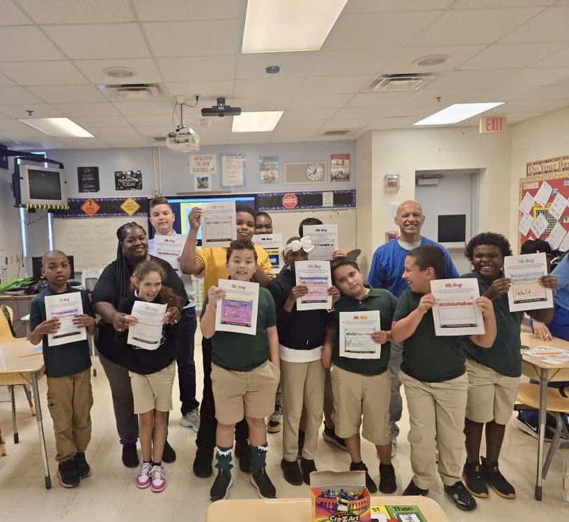 GouldsELMDCPS's tweet photo. 🏃♀️ It’s READMarathon BIB Day 2025! 📚 Check out these incredible students celebrating READMarathon Bib Day! Their creativity and energy are on full display. Keep reading, keep pacing, and you’ve GOT THIS! @readwithmalcolm #readmarathon #mdcpsyourbestchoice https://t.co/MwWFgvf8B5