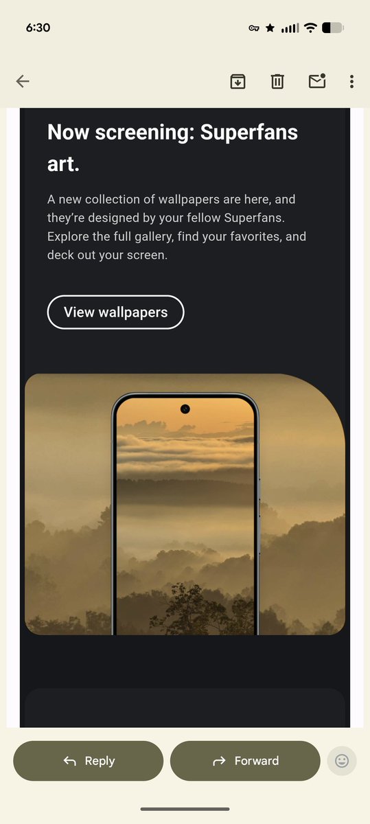 GreenShades9's tweet photo. There's a new #PixelSuperfans email and it comes with new wallpapers 🥳
https://t.co/Og1P3eRDke
#TeamPixel #GooglePixel #PixelPulse https://t.co/Ftdyv6SUk9