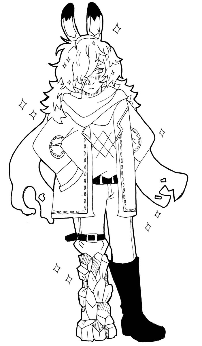 PrlPoltergeist's tweet image. Day 9 of #vtober and I drew @TwoBitRabbit ! I love this design, especially the ice leg. It’s super cool, no pun intended 💖
#vtuber #VtuberUprsing #inktober #inktober2025