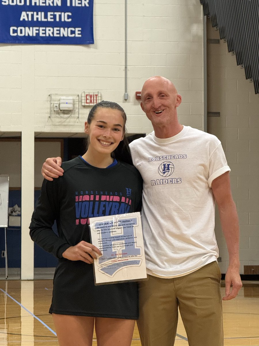 Horseheads Volleyball take time to celebrate those staff members who had a positive impact on their educational journey by celebrating “My Jersey, Your Impact night!”

<a href="/HhdsSchools/">Horseheads Schools</a> <a href="/SGAndrewLegare/">Andrew Legare</a> <a href="/18SportsAndy/">Andy Malnoske</a> <a href="/TierReport/">Southern Tier Sports Report</a> <a href="/WENYKarinaN/">Karina Norman</a> <a href="/WETM18Sports/">WETM-TV Sports</a> <a href="/Sect4Athletics/">Section IV of NYSPHSAA</a>