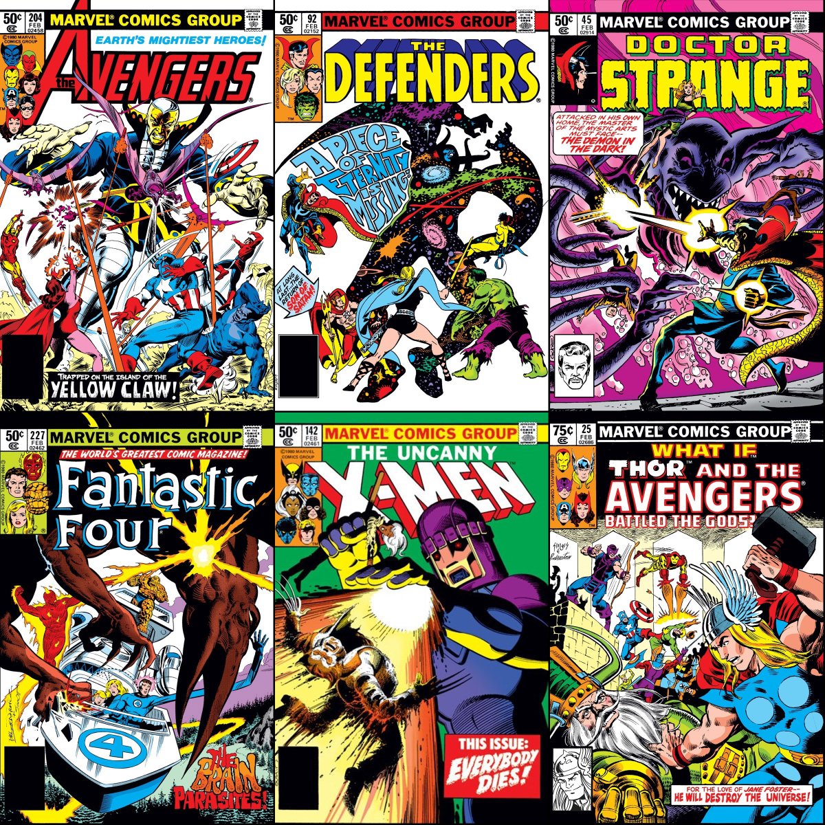Marvel Comics that were on sale with cover dates of February 1981.