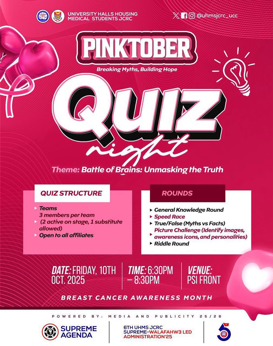 🎀 October is Here — and We’re Painting It Pink! 💗
Join us as we break the myths and build hope.
Because early detection saves lives. 🌸✨

#Pinktober 💖 
#BreastCancerAwareness 
#UHMSCares