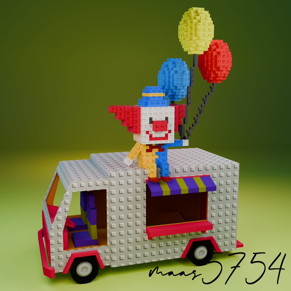 maas5754's tweet photo. Clown Truck

#ROBLOX #RobloxDev #RobloxUGC #robloxcommission #blender #3d #render #blender3d #UGC #ugccommunity #stud #studded #blocky #block #Clown #joker https://t.co/hWqqn0unhc
