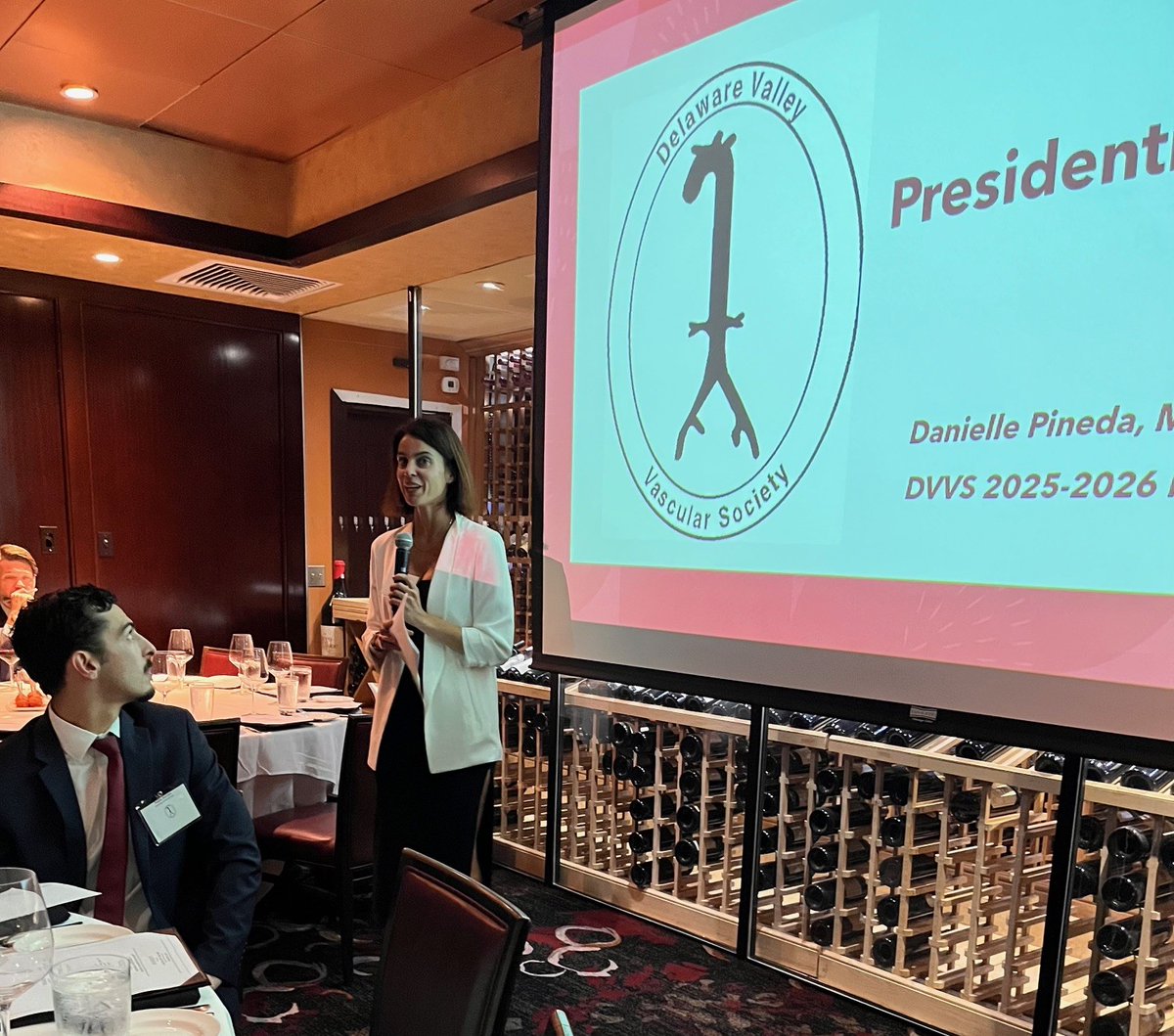 Dr. Danielle Pineda, 2025-2026 DVVS President, welcomes everyone to the Fall Dinner. 
#VascularSurgery