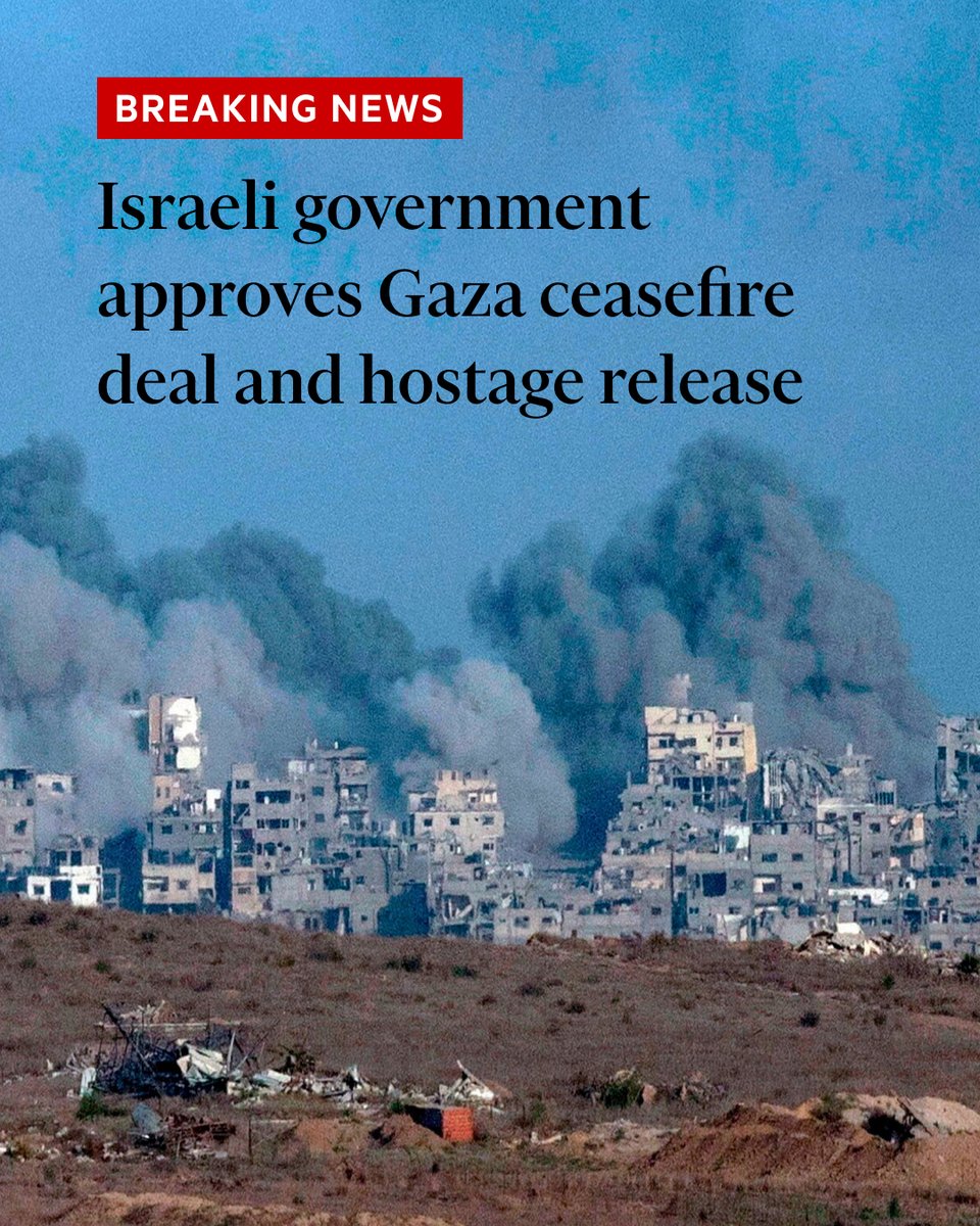 The Israeli government approved the US-brokered deal for a ceasefire and hostage release in Gaza early on Friday morning local time after several hours of deliberations. on.ft.com/4mTLJ5z